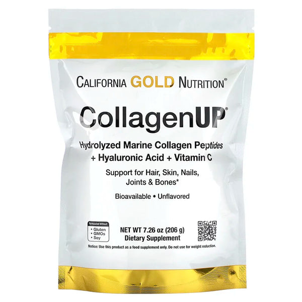 California Gold Nutrition, CollagenUP, marines hydrolysiertes Kollagen + Hyaluronsäure + Vitamin C, geschmacksneutral, 206 g (7,26 oz.) | kollagen.shop