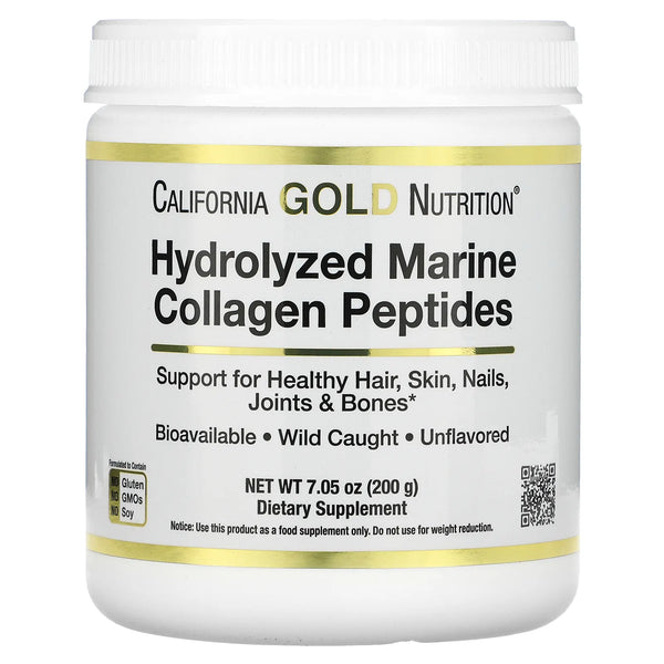 California Gold Nutrition, Hydrolyzed Marine Collagen Peptides | 200g | kollagen.shop  